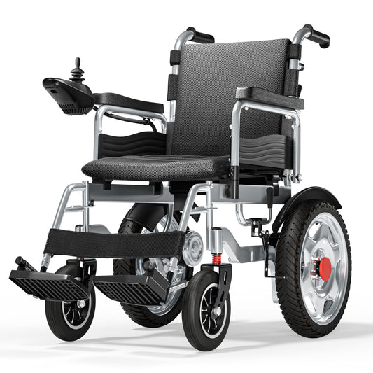 Foldable Electric Wheelchair for Adults, Portable Power Chair, Long Range Mobility Design, Lightweight All-Terrain Use