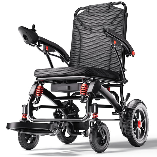 Ultra Lightweight Foldable Electric Wheelchair for Adults, 39 lb Portable Power Chair, 25 Mile Range, 360° Joystick Control